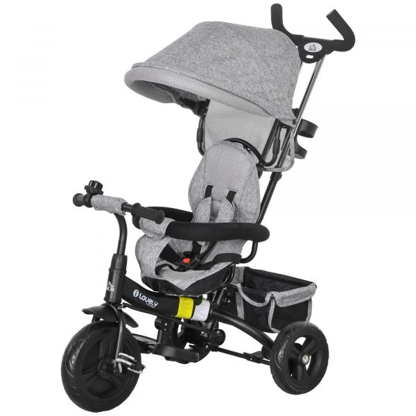 HomCom Triciclo Evolutivo Bebés 370-026V00GY Cinza