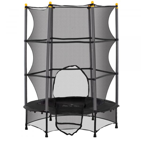 HOMCOM Trampolim para Crianças com Rede de Segurança e Estrutura de Aço para Interiores e Exteriores Carga 50kg Ø140x190 cm