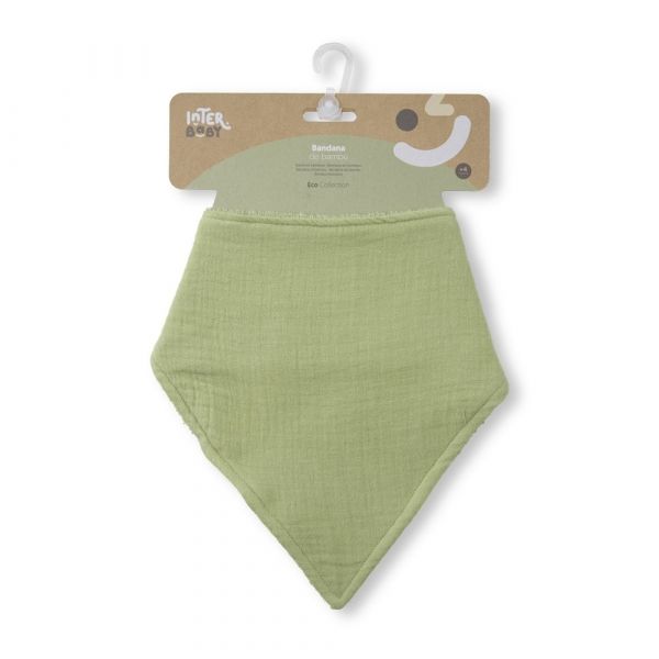 Interbaby Babete Bandana Tecido Bambu Verde