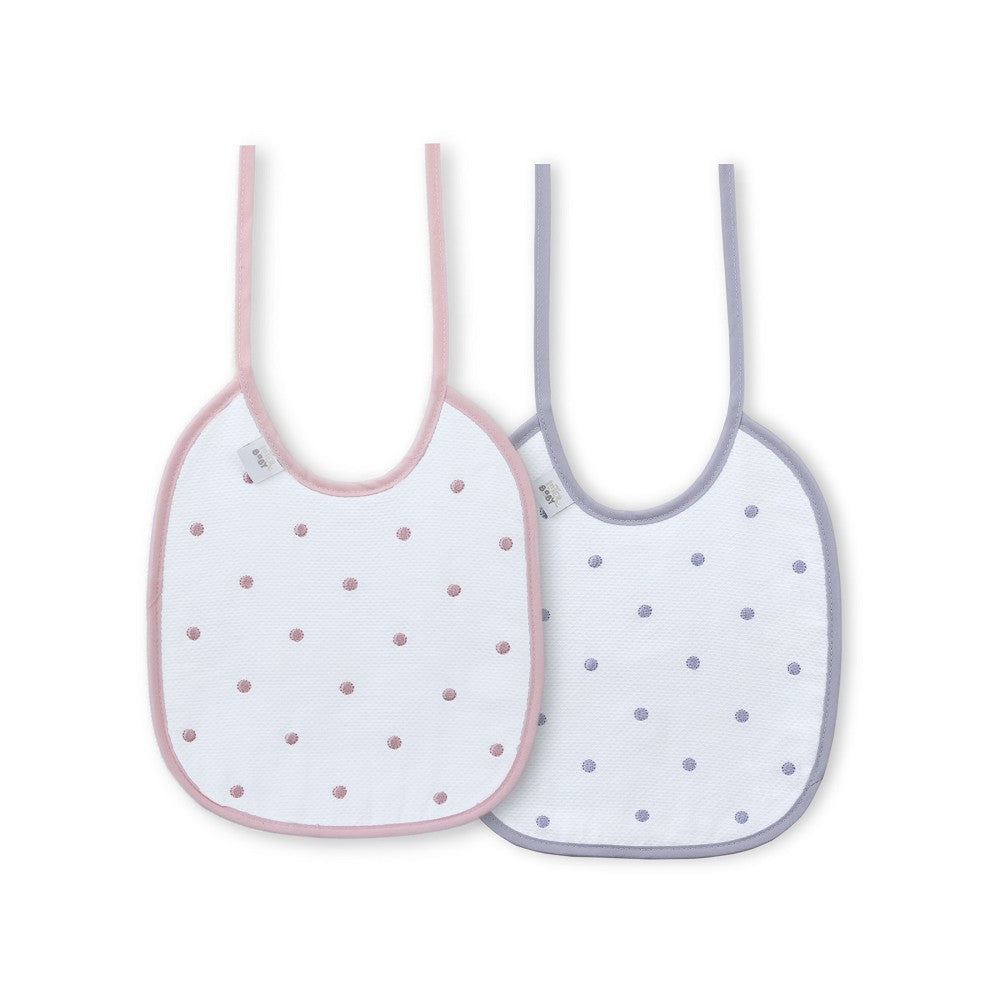 Babete (Pack 2 Unidades) 100% Algodão Cinza & Rosa D Interbaby