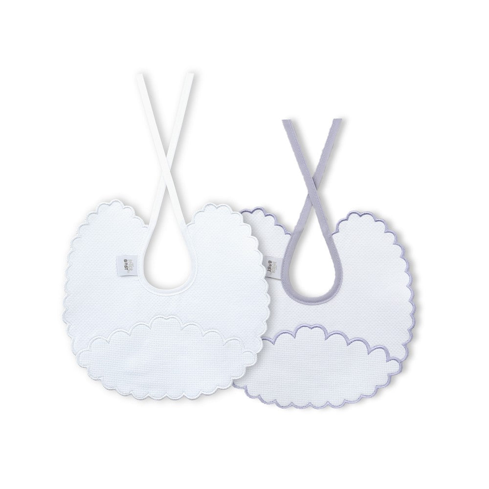 Babete (Pack 2 Unidades) 100% Algodão Cinza & Branco G Interbaby