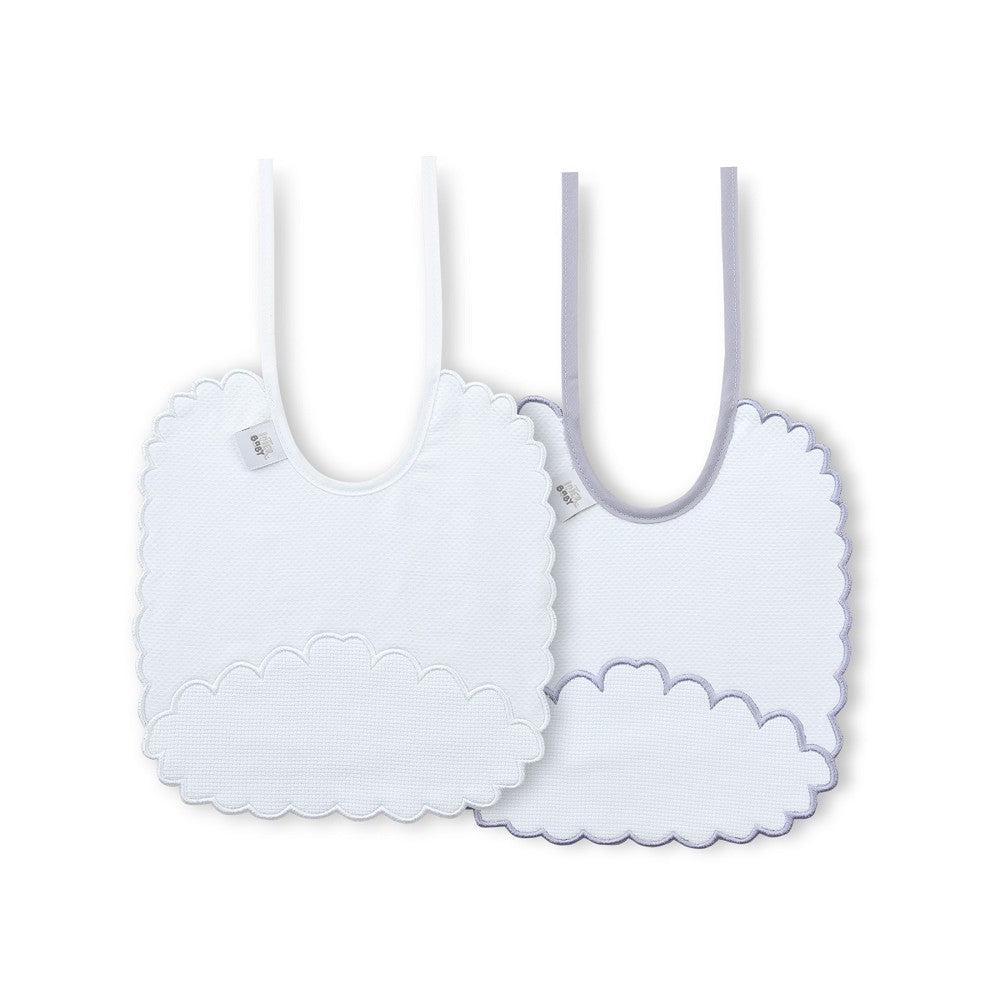 Babete (Pack 2 Unidades) 100% Algodão Cinza & Branco K Interbaby