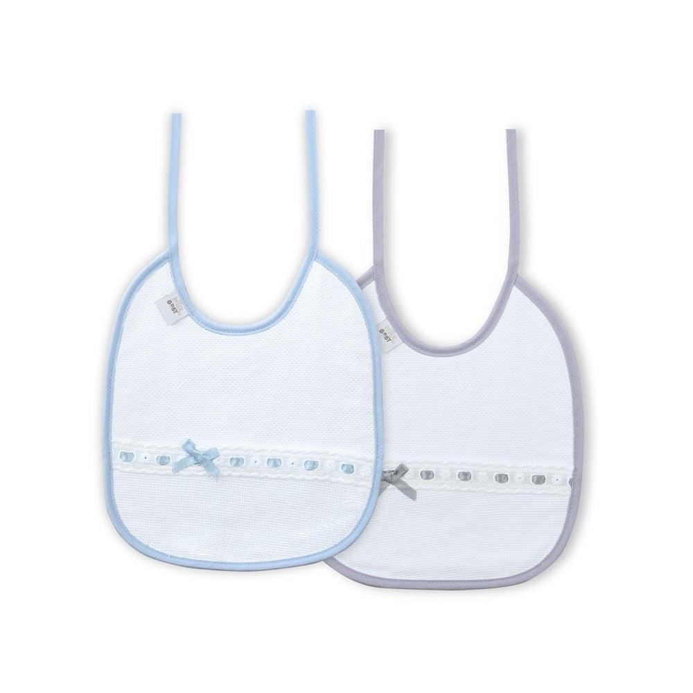 Babete (Pack 2 Unidades) 100% Algodão Cinza & Azul H Interbaby