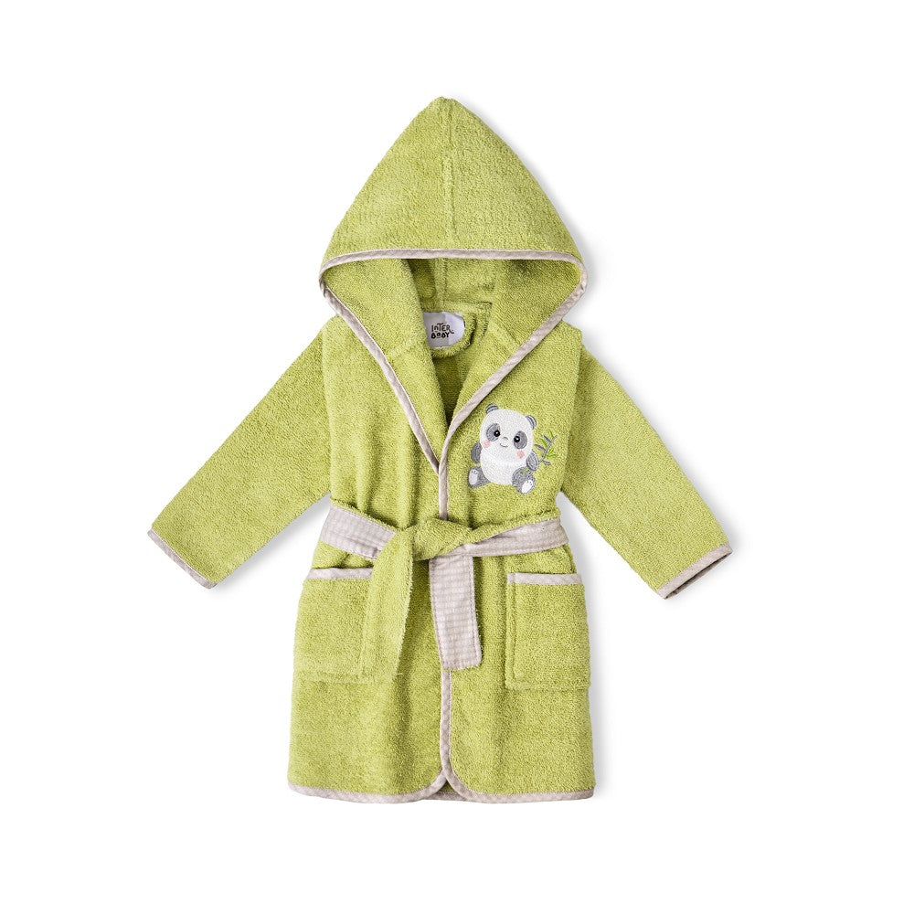 Roupão De Banho 100% Terry Algodão T 6 8 Pistacho Interbaby