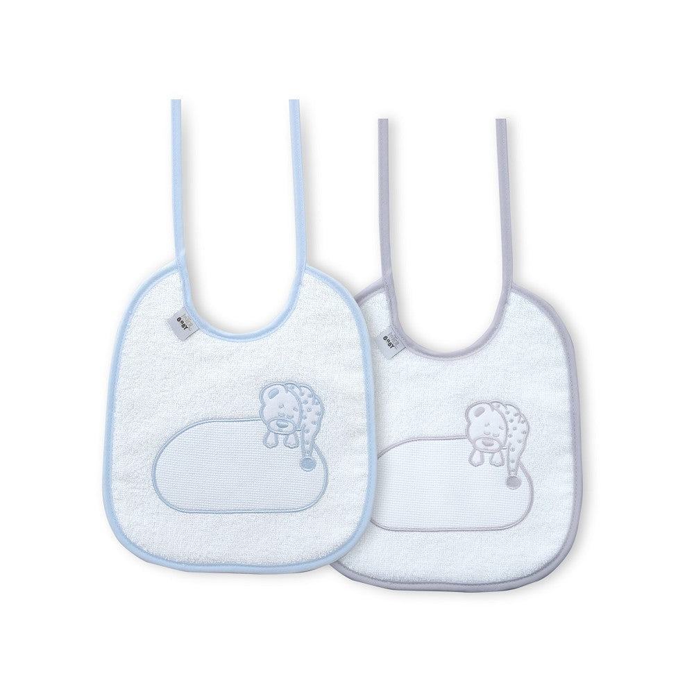 Babete (Pack 2 Unidades) 100% Algodão Cinza & Azul B Interbaby