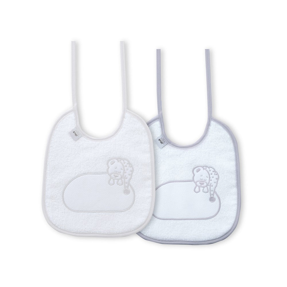 Babete (Pack 2 Unidades) 100% Algodão Cinza & Branco B Interbaby