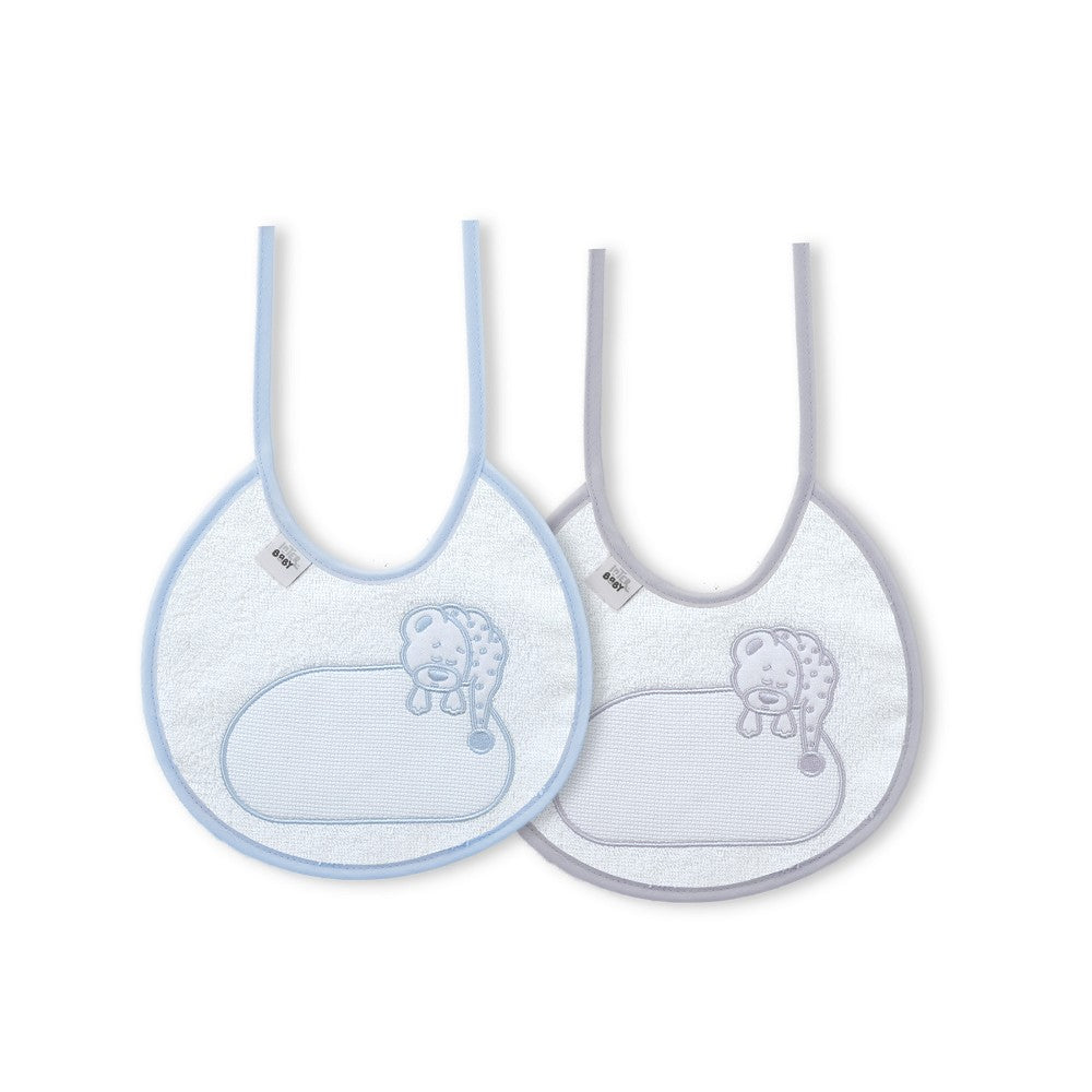 Babete (Pack 2 Unidades) 100% Algodão Cinza & Azul A Interbaby