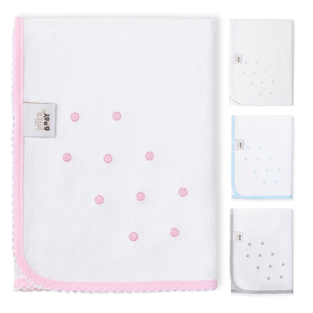 Fralda Bordada 100% Algodão Bodoques Rosa Interbaby