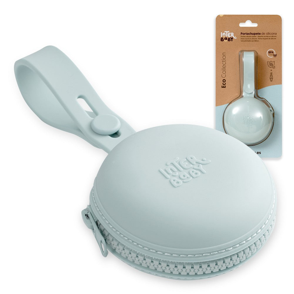 Estojo Para Chupeta Em Silicone Azul Interbaby