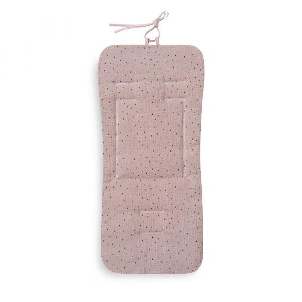 Don Algodon Fronha Para Carrinho de Passeio Reversivel Muselina Modelo Punto+ Estrella Rosa Escuro