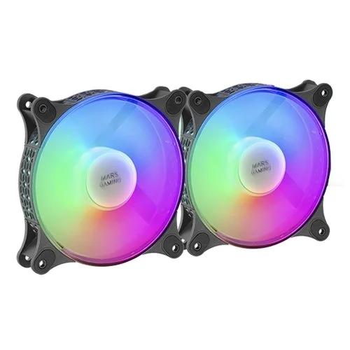 Ventoinha 120mm Mars Gaming MFX FRGB Preta (Pack 2)