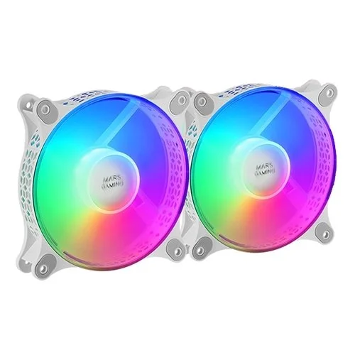 Ventoinha 120mm Mars Gaming MFX FRGB Branca (Pack 2)