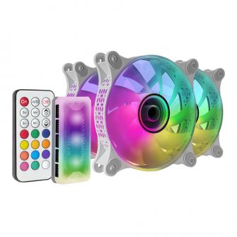 3 Ventoinhas MARS GAMING MF3DKITW ARGB - Branco