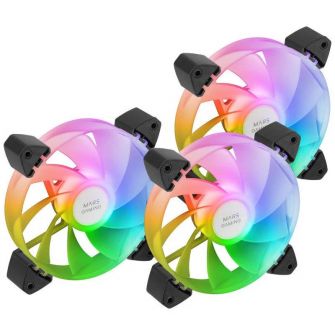 3 Ventoinhas Reversed MARS GAMING MF3AR KIT ARGB - Preto