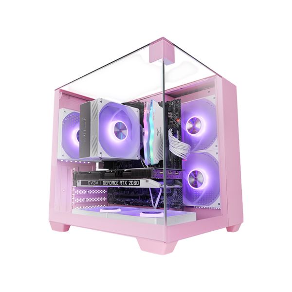 Mars Gaming Caixa MC-VISIONM Rosa (Micro-ATX) (Vidro Temperado)