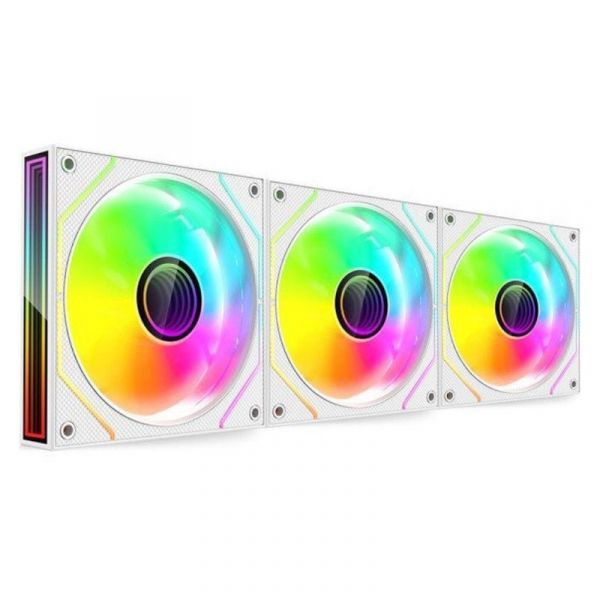 Mars Gaming Ventoinha 120mm MF-3DPROKIT PWM Argb Branca (Pack3) Kit + Controlador - MF3DPROKITW