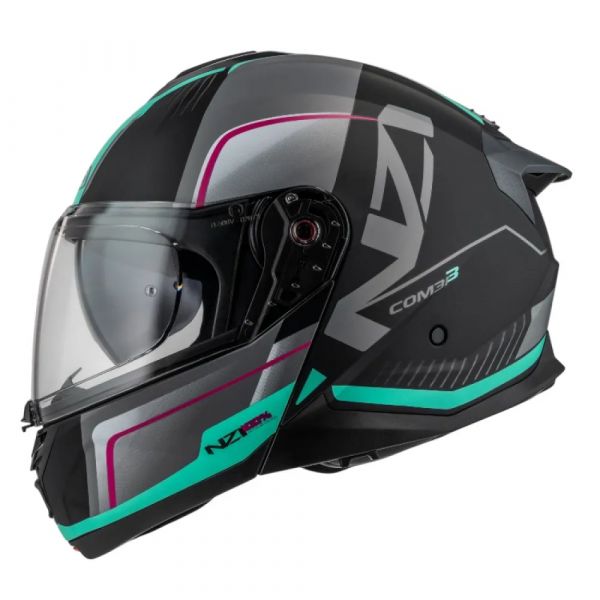 NZI Capacete Modular Combi 3 Duo Orbe Black / Anthracite / Turquoise L