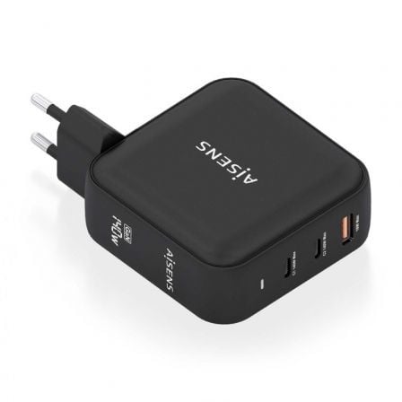 Carregador AISENS ASCH-140W3P031 2xUSB Tipo-C 1xUSB 140W Preto