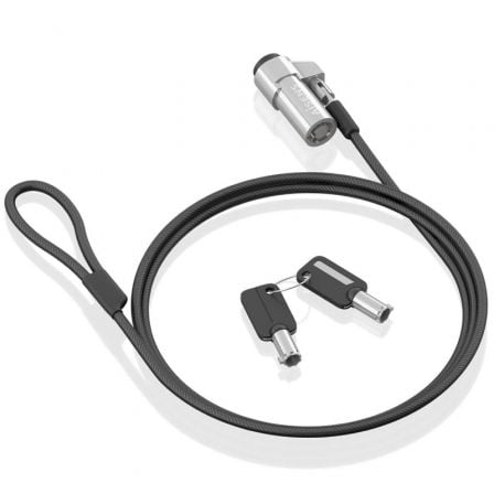 AISENS ASLK-D45K06-BK Cabo Antirroubo Preto 1,5 m / Alta Durabilidade / Segurança Extra