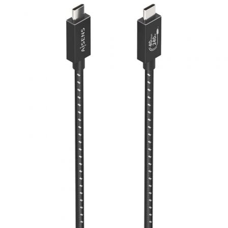 Cabo USB 4.0 Tipo-C Macho - Macho 1.5m Gris / Até 240W / 40Gbps / AISENS