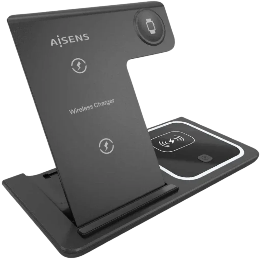 Aisens Carregador Wireless USB-C 3 em 1 15W – Preto