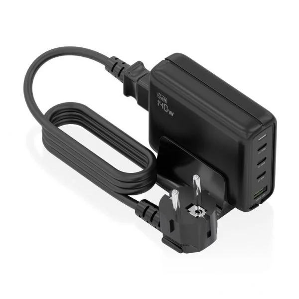 Aisens ASCH-140W4P056-BK Carregador de Mesa 140W GaN 3xUSB-C 1xUSB-A Preto