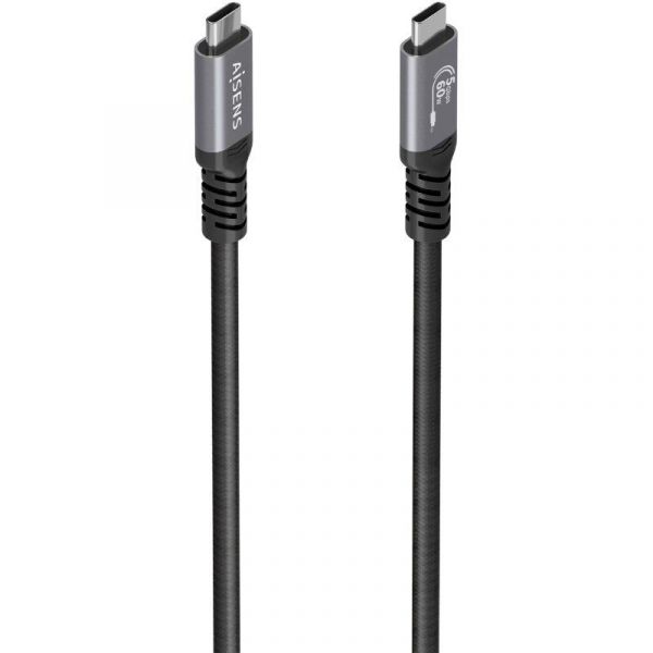 Aisens Cabo USB-C 3.2 Gen1 Macho para Macho 60W 5Gbps 10m Preto