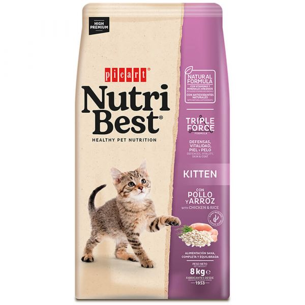 Picart Nutribest Premium Kitten Chicken & Rice 8Kg