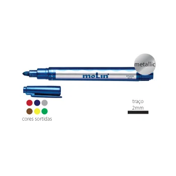 Marcador Metal Molin RTM225 2mm Cx 6un Cores Sortidas