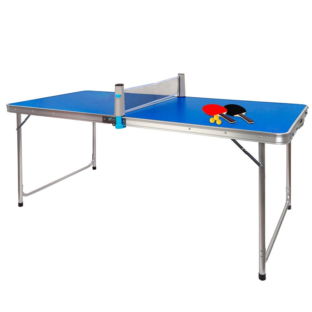 Mesa dobrável de Ping Pong 120 x 60 x 70 cm com raquetes e bolas