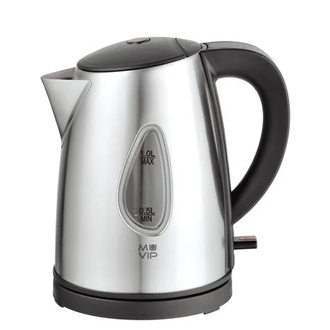 Muvip Hervidor de Agua Electrico 2200W – Capacidad 1L – Cuerpo de Acero Inoxidable – Indicador de Nivel – Base Giratoria