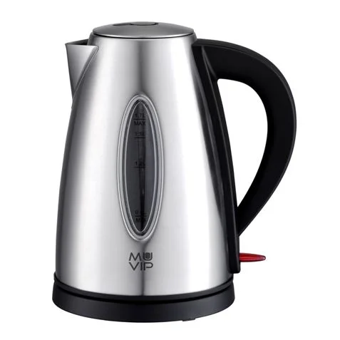 Muvip Hervidor de Agua Electrico 2200W – Capacidad 1.7L – Cuerpo de Acero Inoxidable – Indicador de Nivel – Base Giratoria
