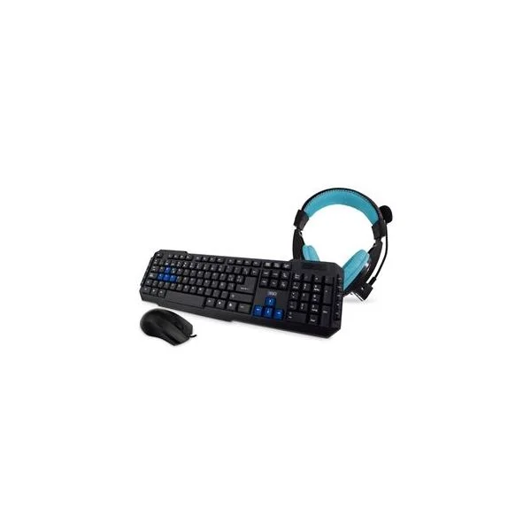 3GO Teclado USB PC USB Kit Raton + Auriculares Stereo Kit CombodrileH (ESP)