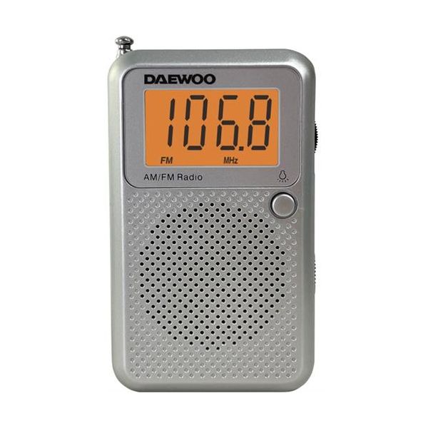 Daewoo Rádio Portátil DW1115 AM/FM Visor Digital Cinza/Prata