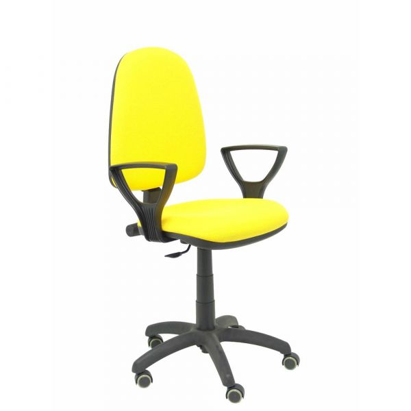 PYC Cadeira Operativa c/ Braços Fixos Ayna Amarelo (Rodas de Borracha)