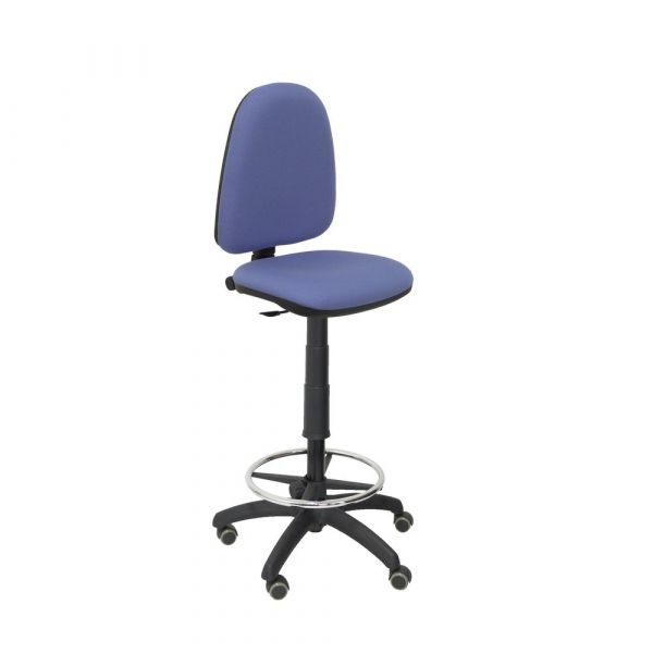 PYC Banquinho Ergonômico c/ Ajustável, Mecanismo de Contacto Permanente Anel de Apoio p/ os Pés e a Roda da Cadeira de Parquet e Estofado em Tec