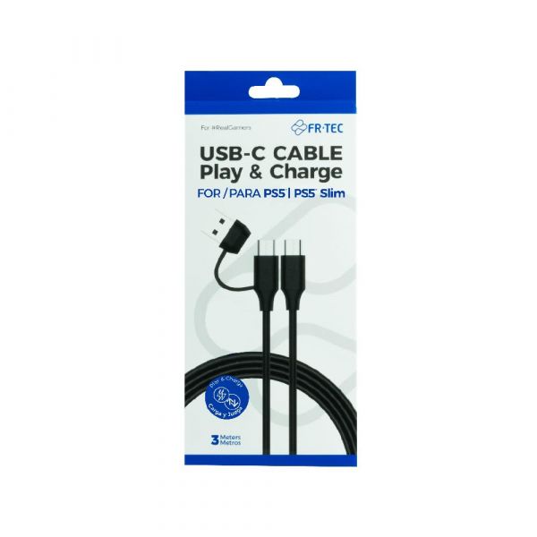 FR-TEC Cabo USB-C 3M - Charge & Play PS5