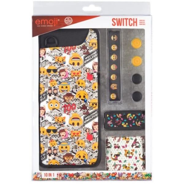 Indeca Pack Accesorios 10 en 1 Emoji Nintendo Switch