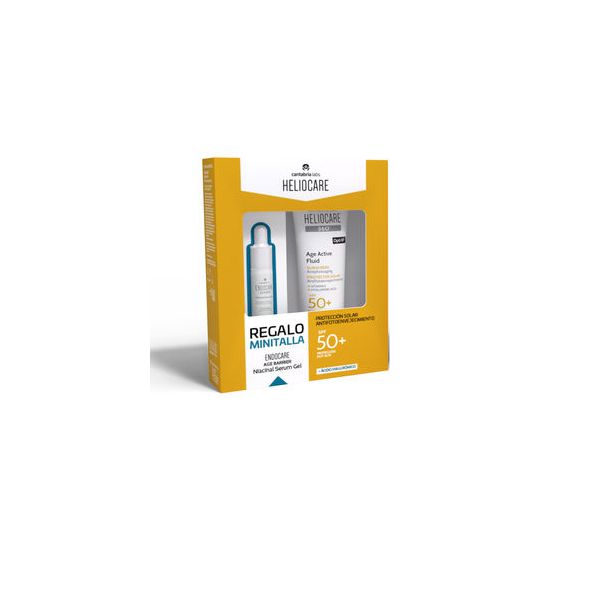 Protetor Solar Heliocare 360° Fluid Age Active SPF50 50ml + Endocare Age Barrier Niacinal Sérum Gel 10ml