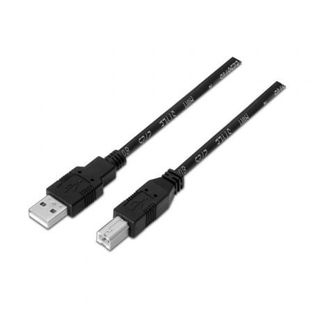 Cabo USB 2.0 AISENS A101-0006 / Tipo-B Macho / 1.8m / Preto