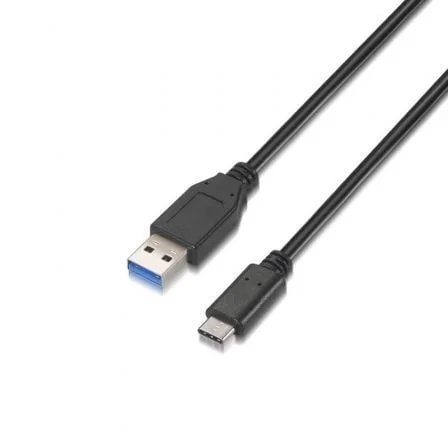 Cabo USB 3.1 Tipo-C Aisens A107-0060 / Preto / Até 27W / 625Mbps / 1m
