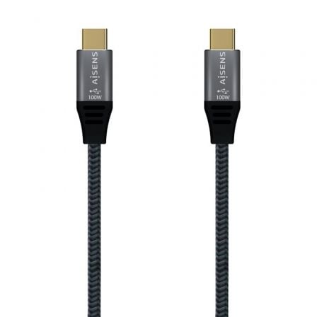 Cabo USB 2.0 Tipo-C AISENS / 5A 100W / 2m / Cinza / A107-0629