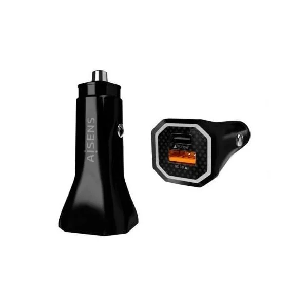 Aisens Cargador de Coche ASCH-CAR2PQC-BK 1XUSB-TIPO C 1XUSB - 0E3DC1AE-8AF