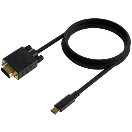 Cabo Conversor AISENS A109-0692 / USB Tipo-C Macho - VGA Macho / Até 27W / 1250Mbps / 80cm / Preto