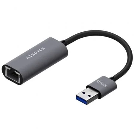 Adaptador USB 3.0 AISENS / RJ45 Hembra / 15cm / Gris / A106-0708