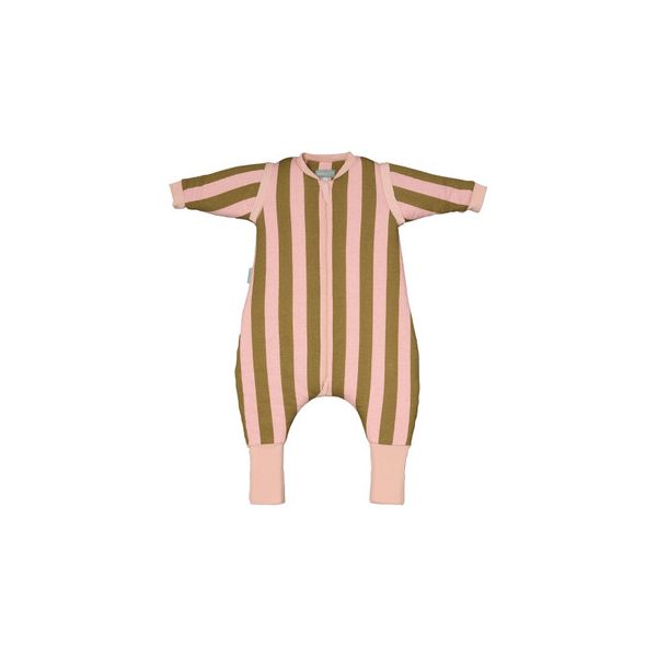 Molis&Co Fato de Dormir com Mangas e Meias TOG 2.5 Khaki & Rose Stripes 80-90cm
