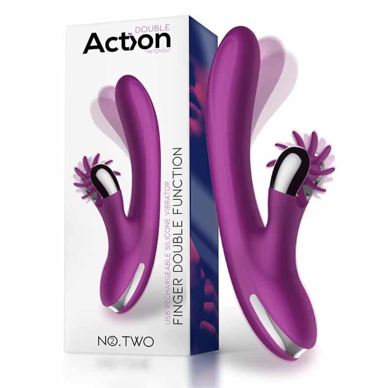 Action – No. Two Vibrador Movimiento Finger y Rueda Estimuladora