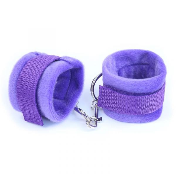 Intoyou Bdsm Line Esposas de Tela com Velcro para Algemas com Pelo Largo Púpura FI-463