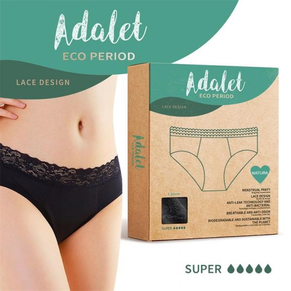 Adalet Eco Period Natura Cuecas Menstruais Super Tamanho XL