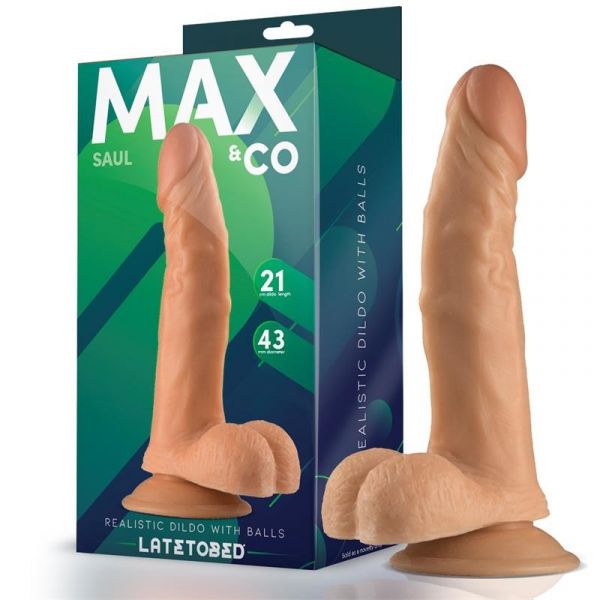 Max & Co Saul Dildo Realista com Testículos Natural 8,25 21 cm